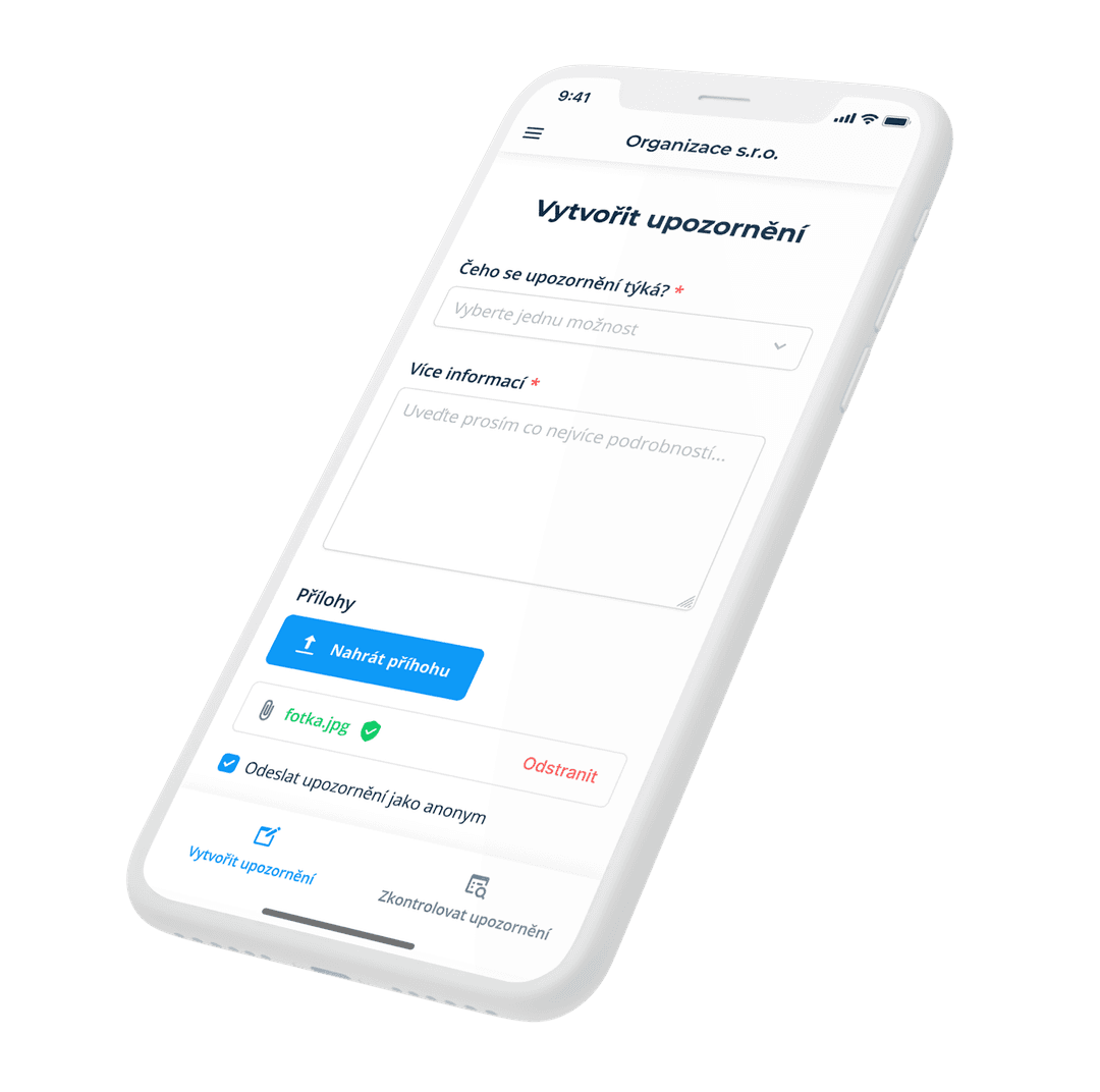 whistleblowing mobilní aplikace